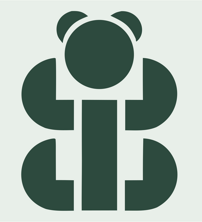 Brutalist Stacked Bear Body Mark #e8efe9/#2d4a3e