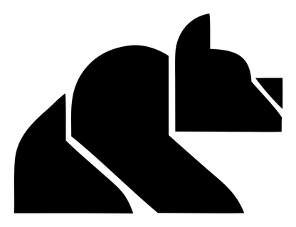 Brutalist Block Bear Silhouette Mark