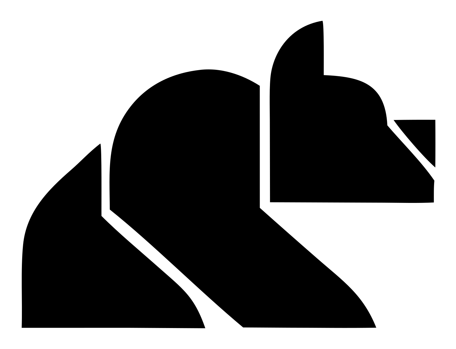 Brutalist Block Bear Silhouette Mark #ffffff/#000000