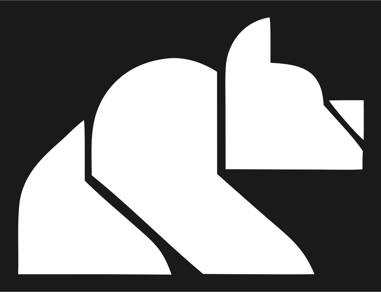 Brutalist Block Bear Silhouette Mark #1a1a1a/#ffffff