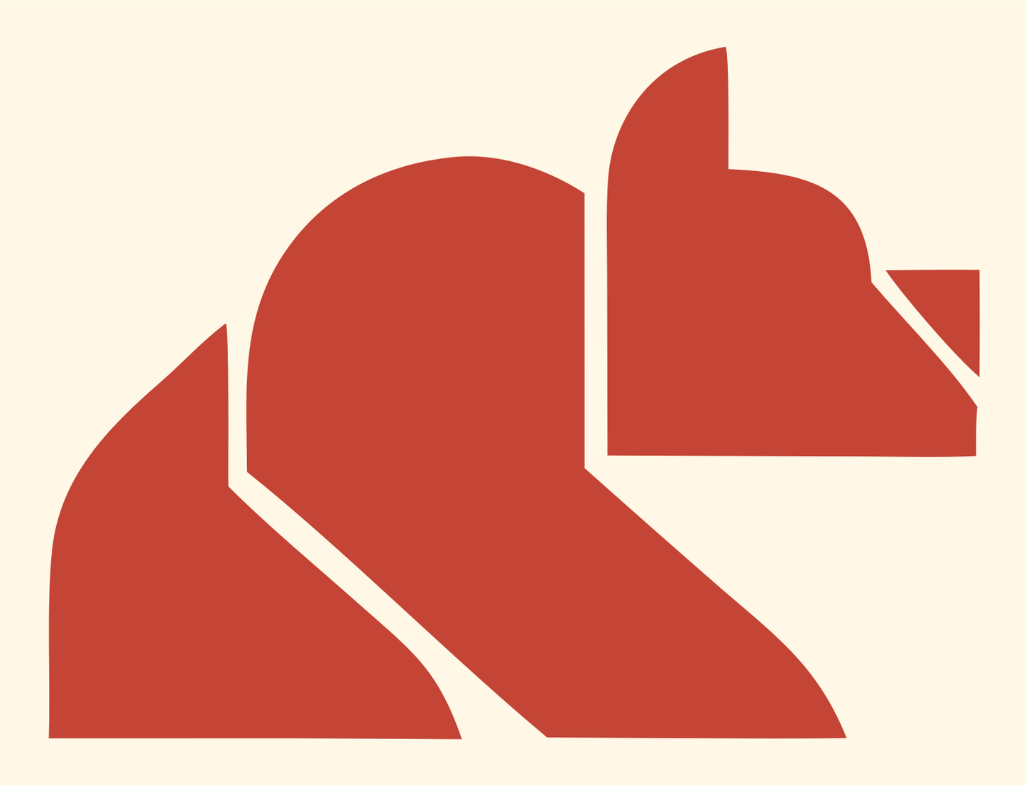 Brutalist Block Bear Silhouette Mark #fff8e7/#c44536