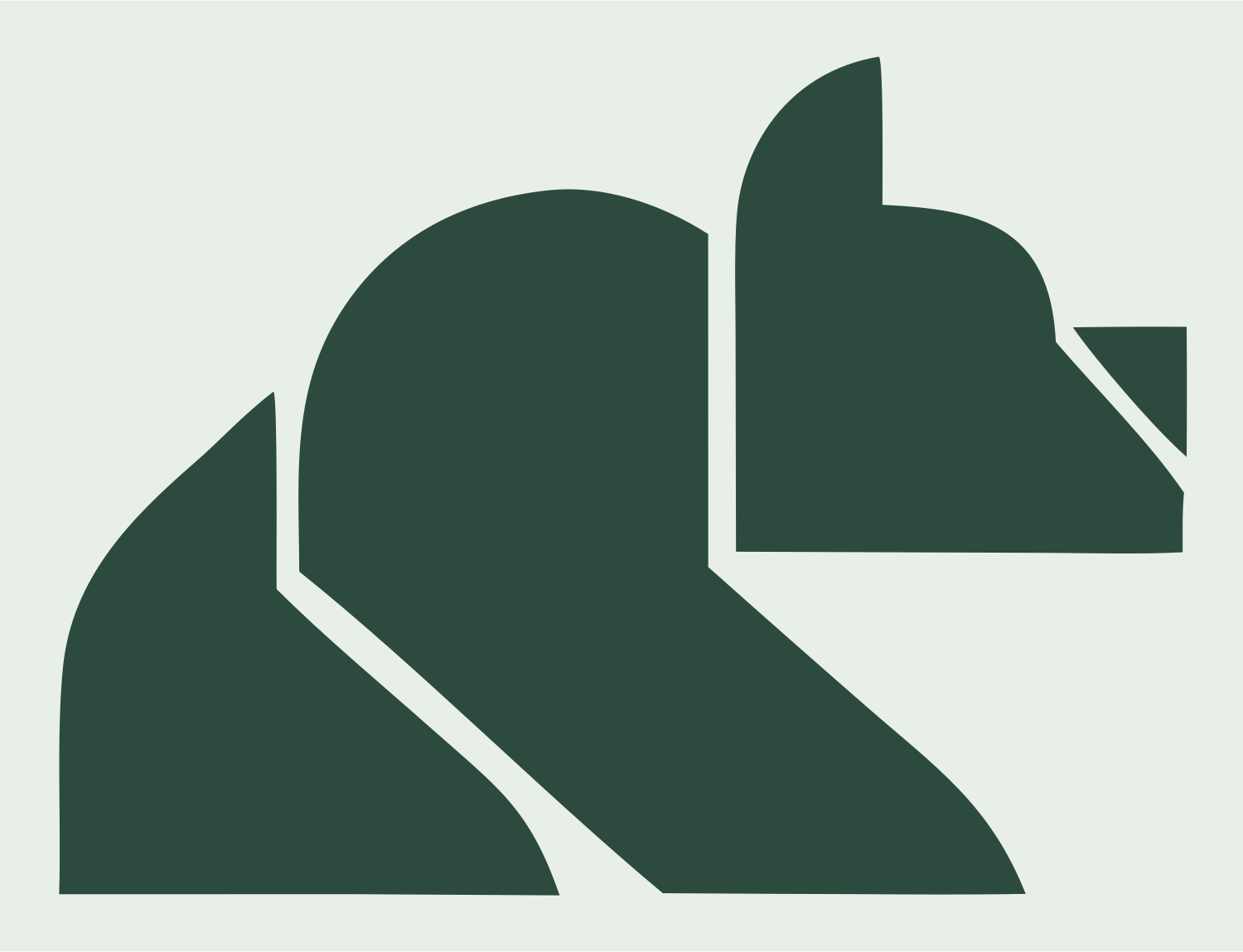 Brutalist Block Bear Silhouette Mark #e8efe9/#2d4a3e