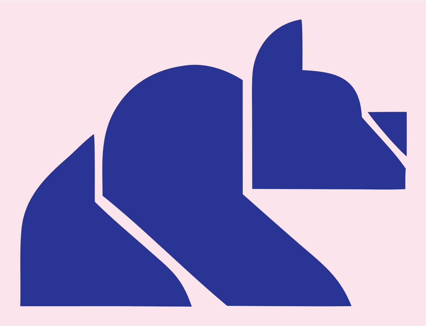Brutalist Block Bear Silhouette Mark #fce4ec/#283593