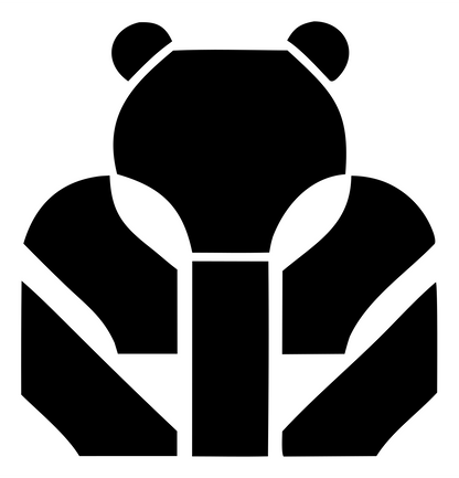 Brutalist Block Panda Bear Mark #ffffff/#000000