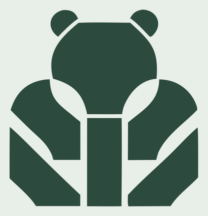 Brutalist Block Panda Bear Mark #e8efe9/#2d4a3e