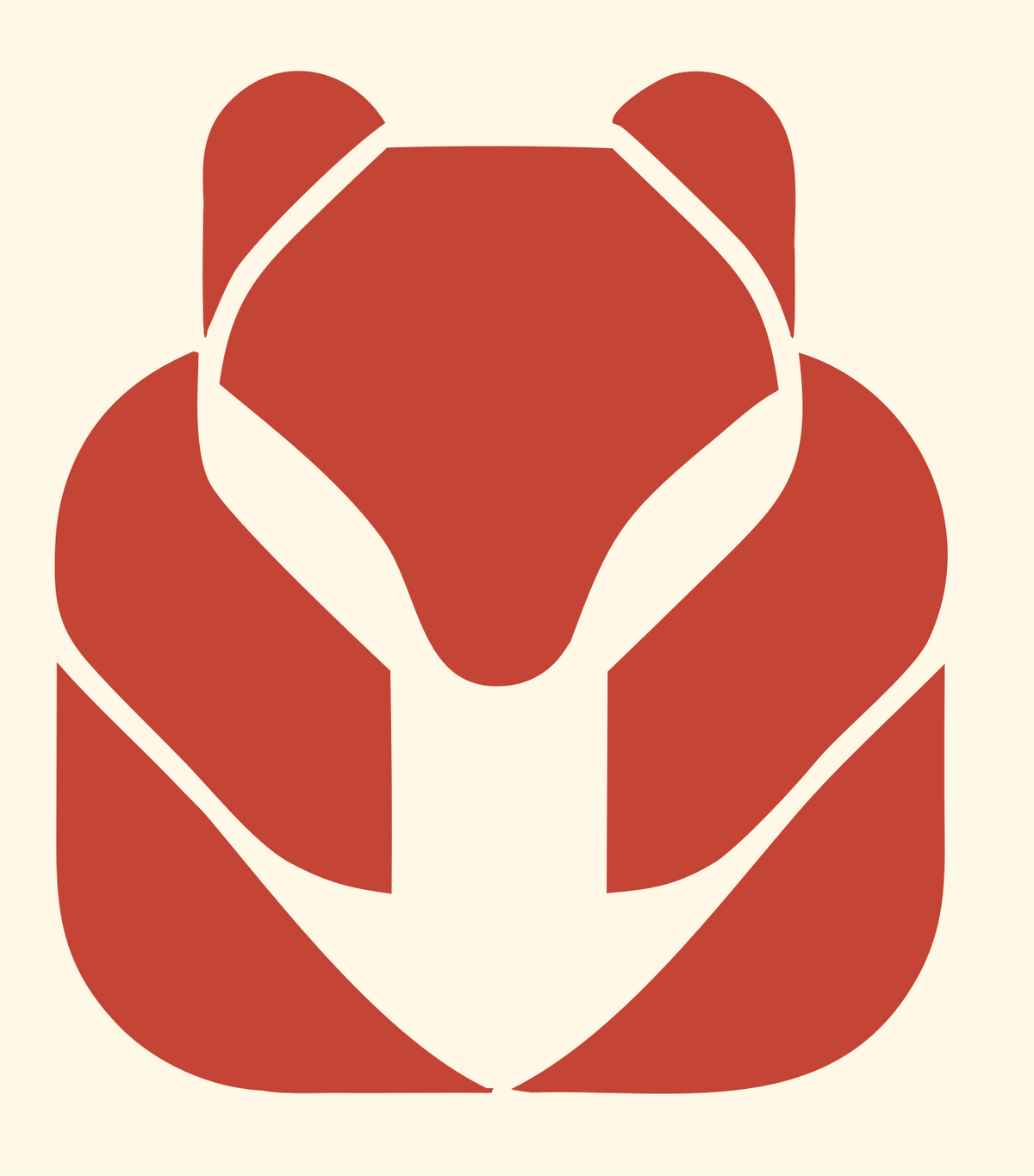 Bold Bear Logo #fff8e7/#c44536