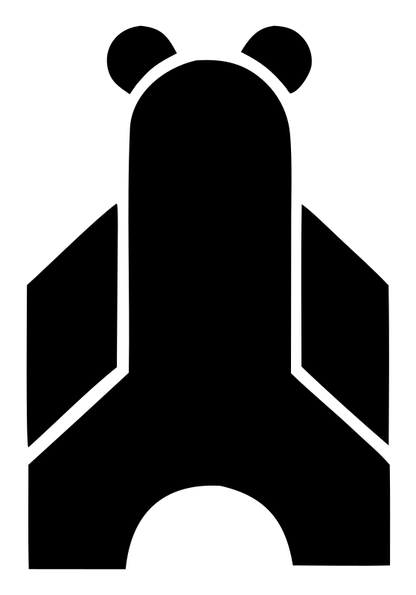 Brutalist Block Bear Rocket Body Mark