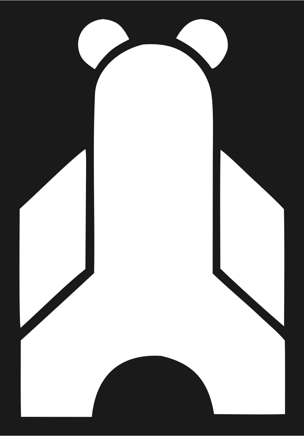 Brutalist Block Bear Rocket Body Mark #1a1a1a/#ffffff