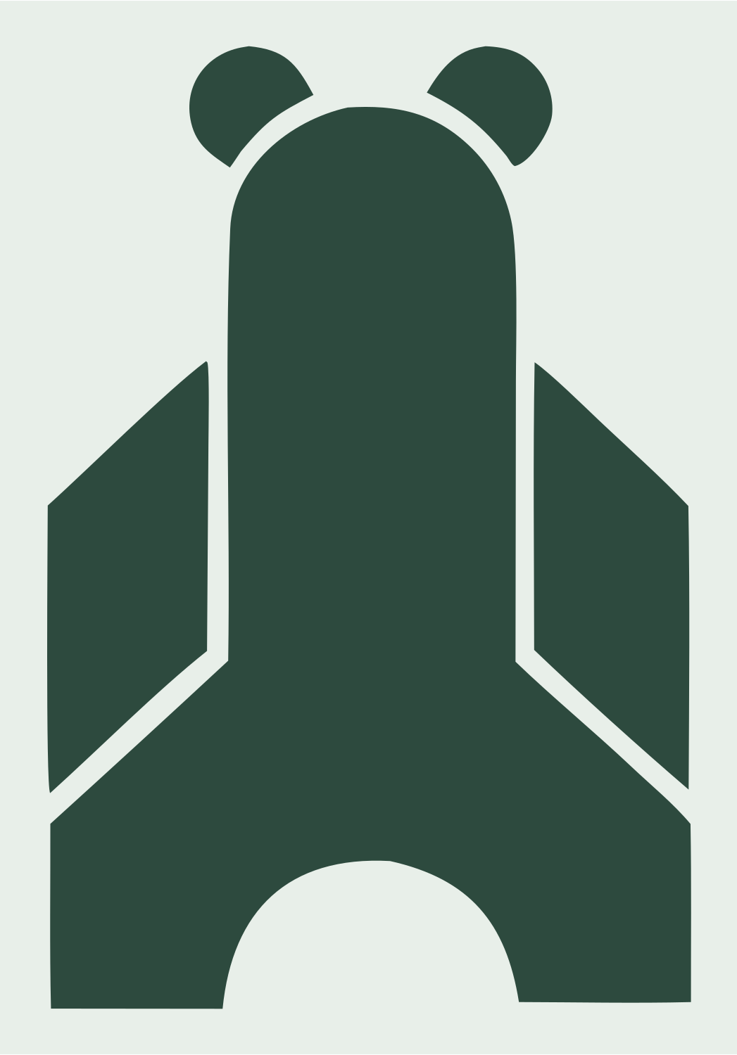 Brutalist Block Bear Rocket Body Mark #e8efe9/#2d4a3e