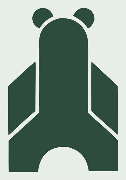 Brutalist Block Bear Rocket Body Mark #e8efe9/#2d4a3e