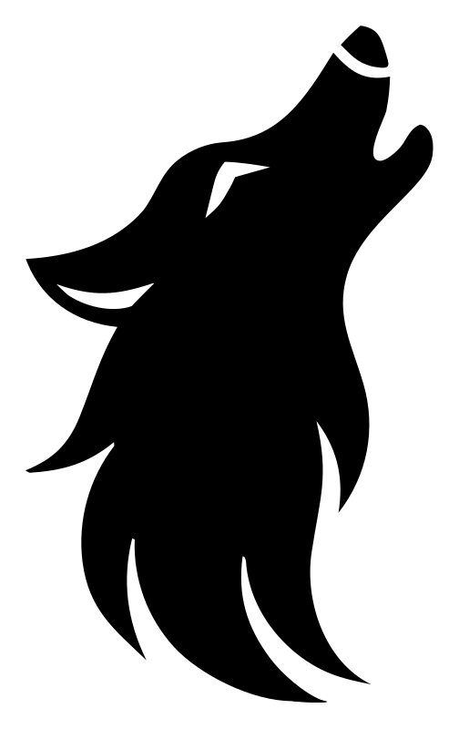 Hand-Drawn Howling Wolf Silhouette Mark