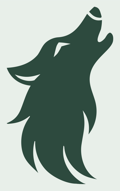 Hand-Drawn Howling Wolf Silhouette Mark #e8efe9/#2d4a3e