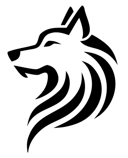 Tribal Flowing Mane Wolf Head Crest