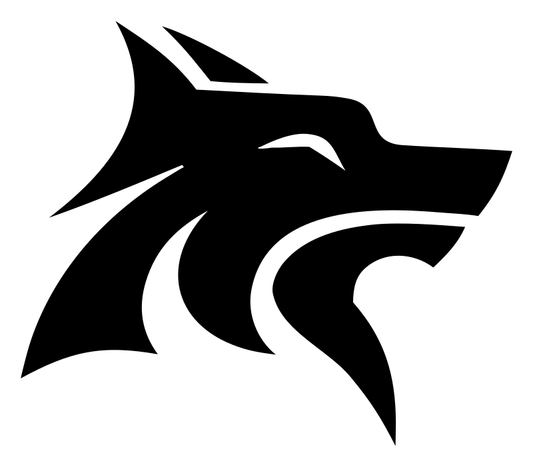 Bold Silhouette Side-Profile Wolf Head Badge