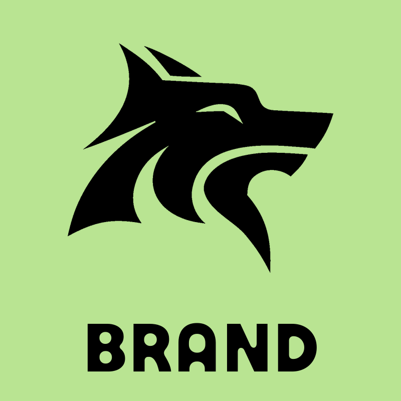 Bold Silhouette Side-Profile Wolf Head Badge preview