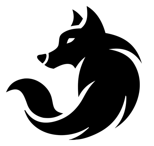 Hand-Drawn Curled Body Wolf Icon
