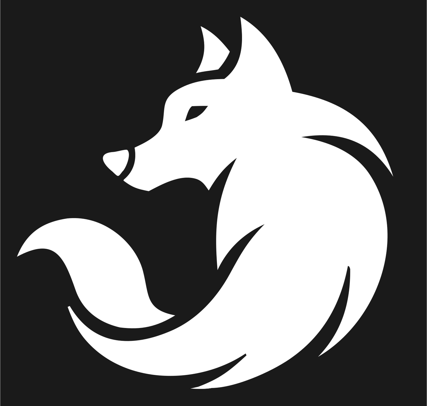 Hand-Drawn Curled Body Wolf Icon #1a1a1a/#ffffff