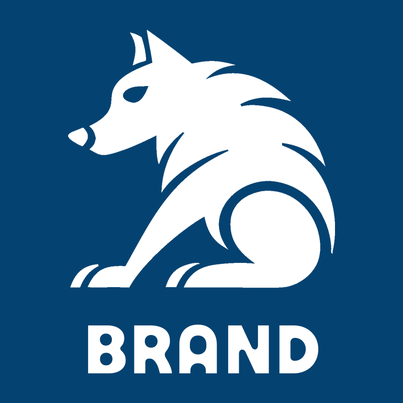 Bold Seated Wolf Silhouette Emblem preview