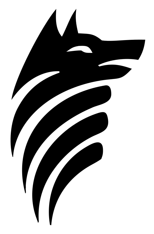 Swooping Stripe Mane Wolf Head Mark