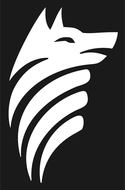 Swooping Stripe Mane Wolf Head Mark #1a1a1a/#ffffff