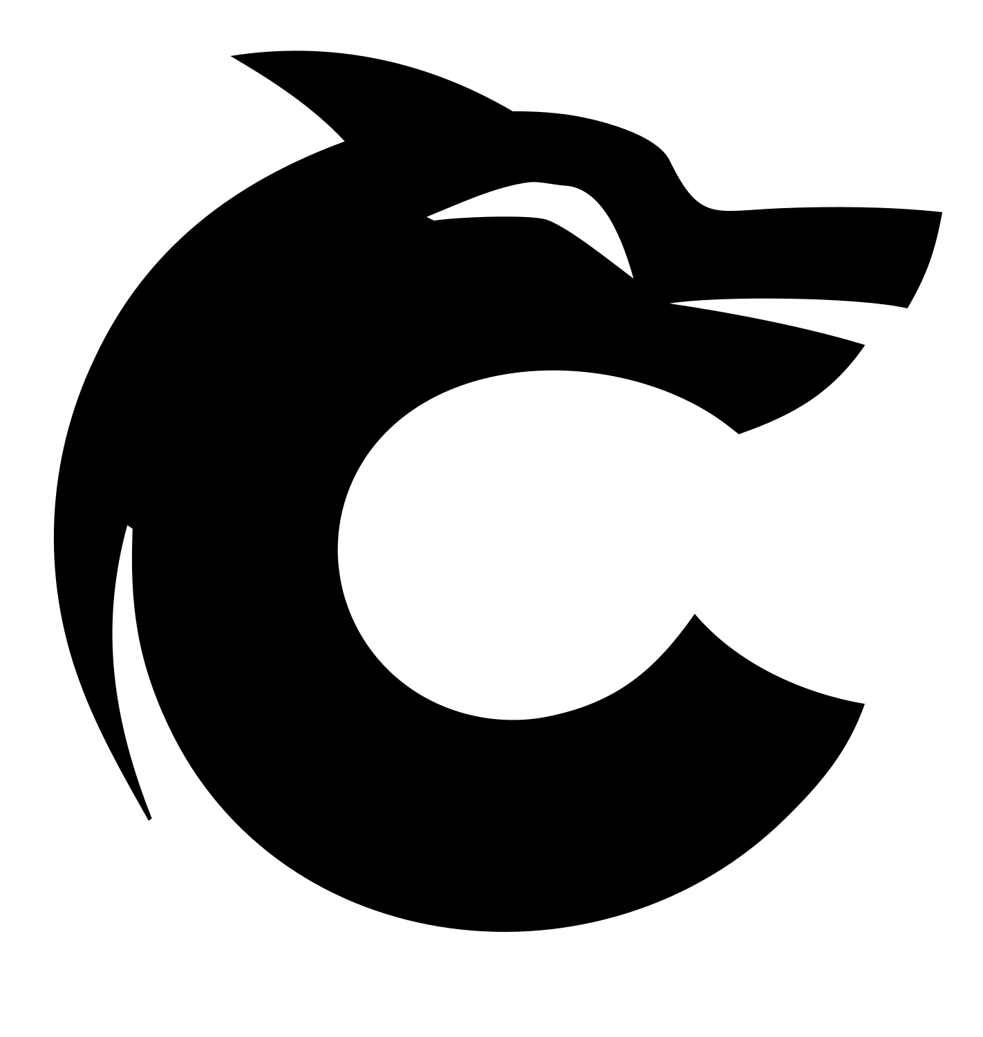 Wolf Head C-Shape Logo #ffffff/#000000