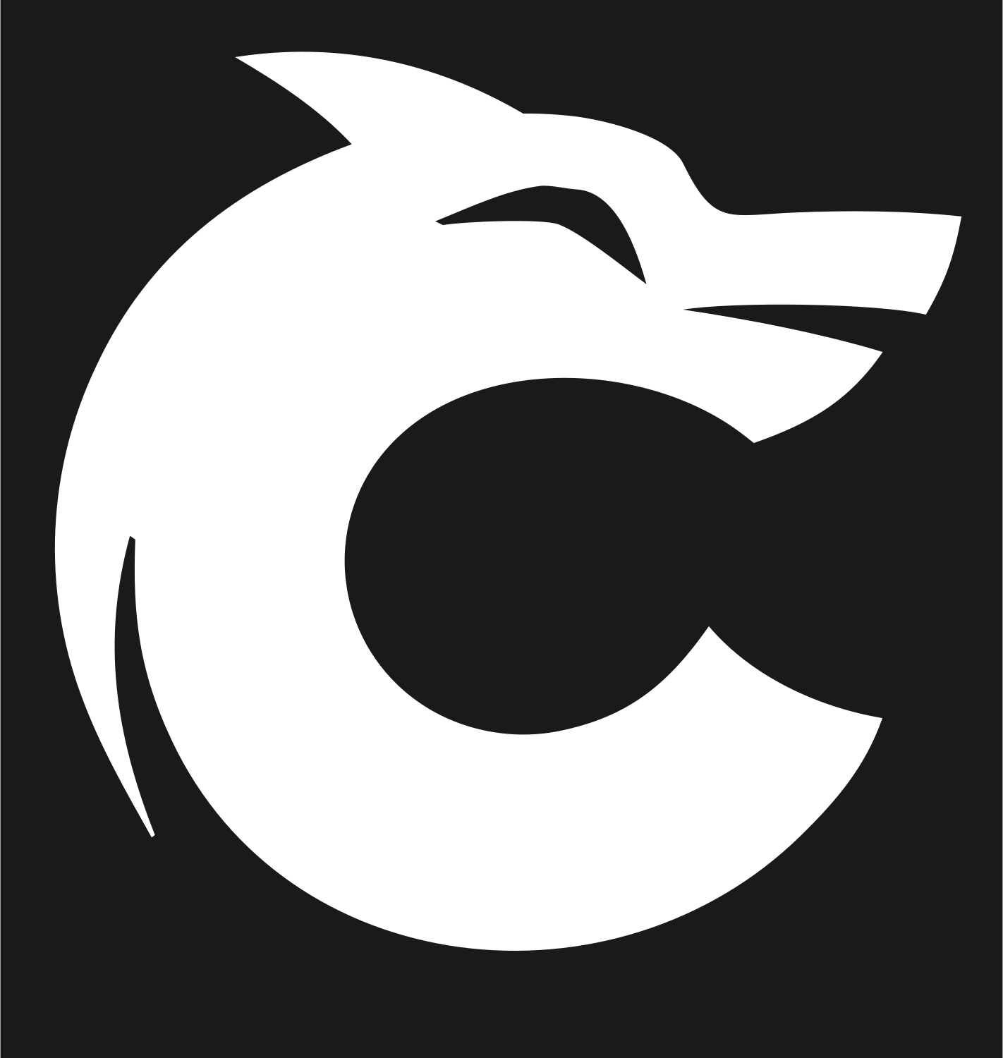 Wolf Head C-Shape Logo #1a1a1a/#ffffff