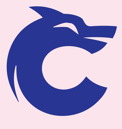 Wolf Head C-Shape Logo #fce4ec/#283593