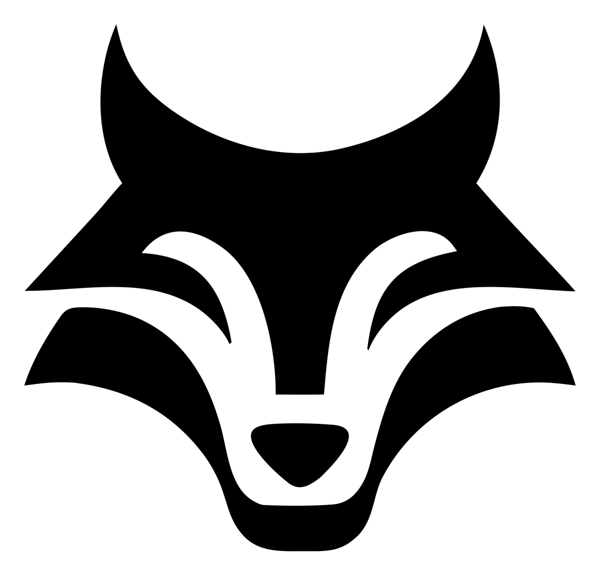 Bold Wolf Snout Logo #ffffff/#000000