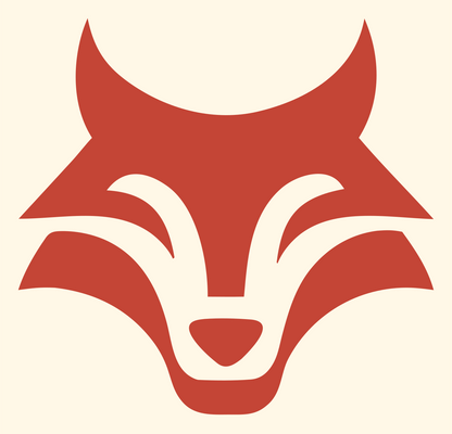 Bold Wolf Snout Logo #fff8e7/#c44536