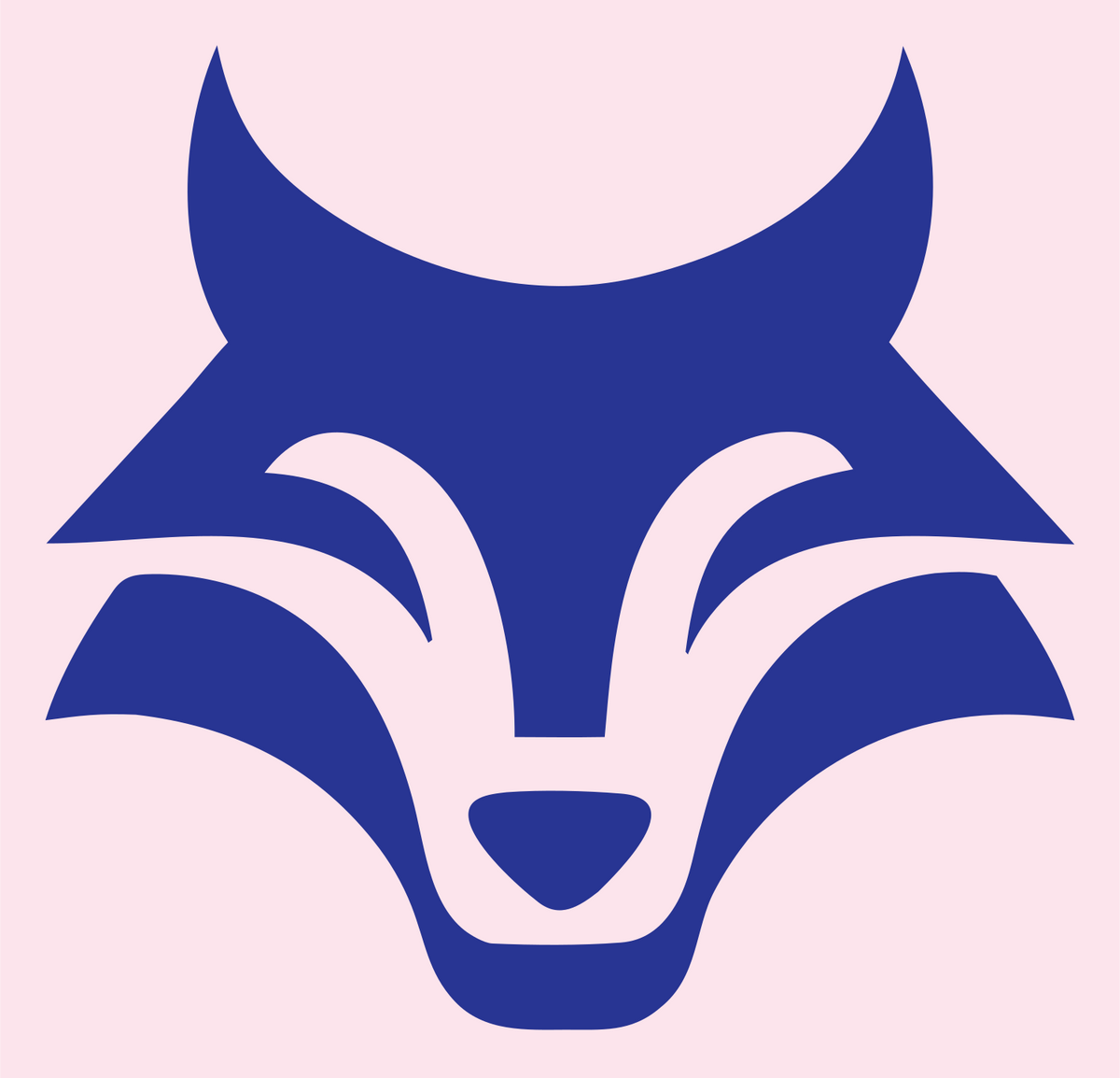 Bold Wolf Snout Logo #fce4ec/#283593