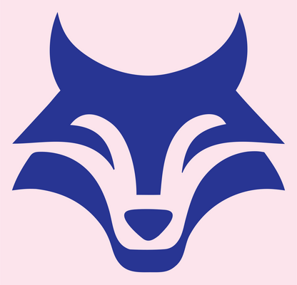 Bold Wolf Snout Logo #fce4ec/#283593