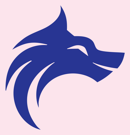 Hand-Drawn Swooping Mane Wolf Profile Mark #fce4ec/#283593