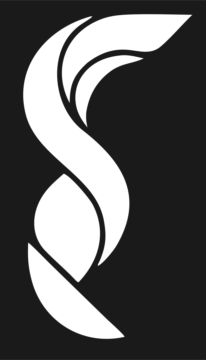 Layered Overlap Swirling Fox Tail Mark #1a1a1a/#ffffff
