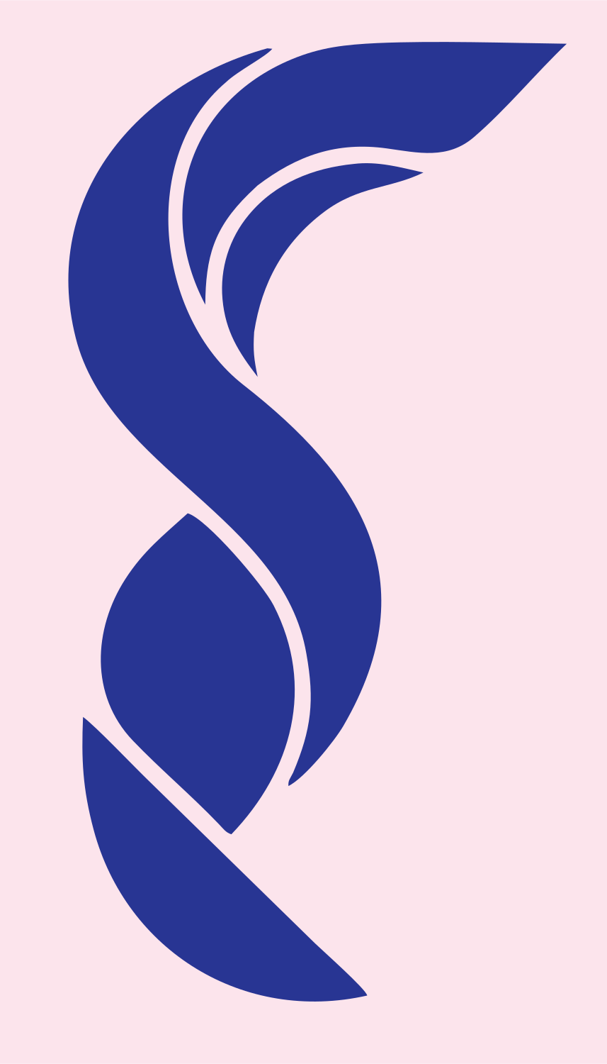 Layered Overlap Swirling Fox Tail Mark #fce4ec/#283593