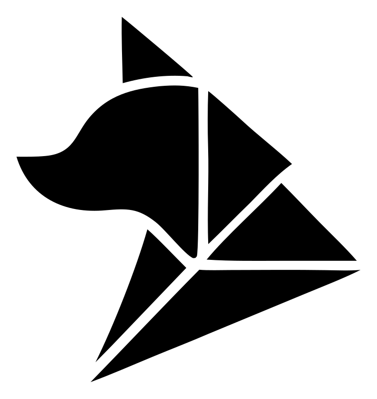 Tangram-Style Angular Fox Profile Mark