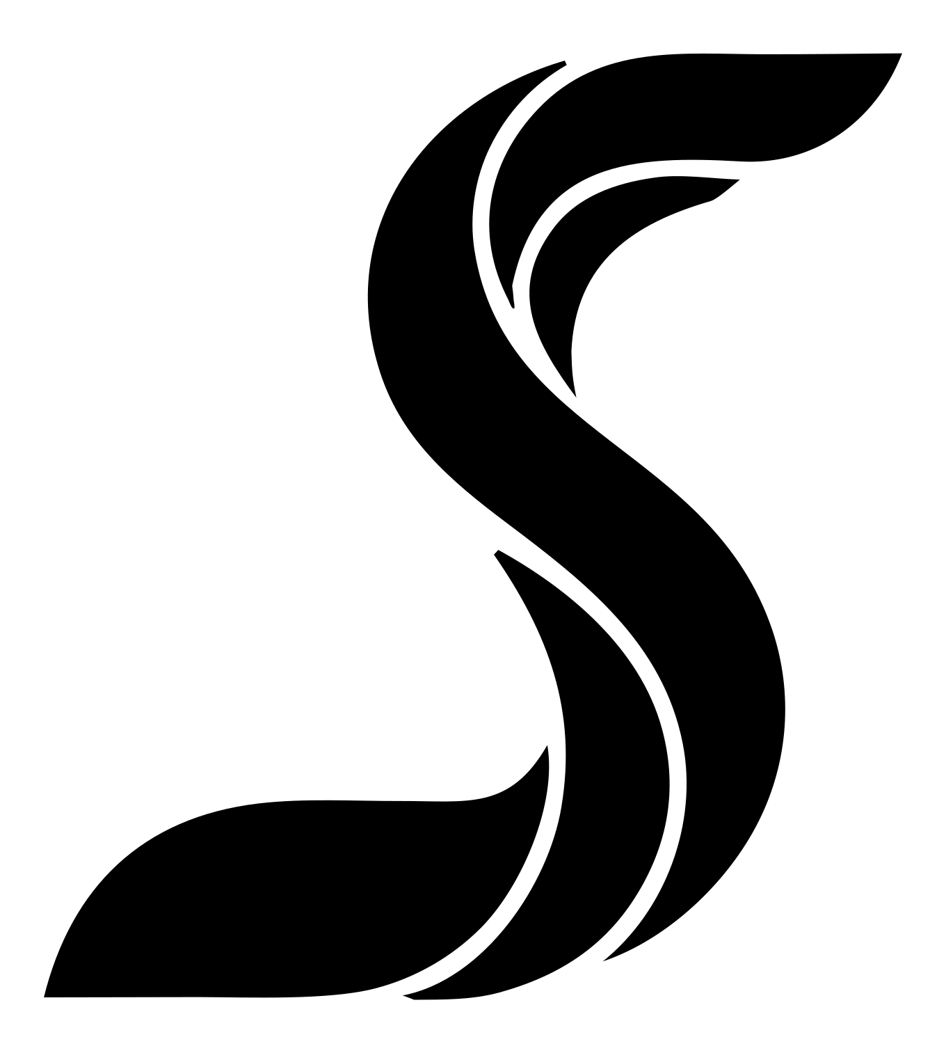 Fluid Layered Fox Tail Swirl Mark #ffffff/#000000