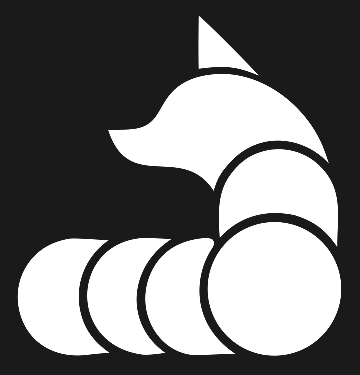Layered Circle Coiled Fox Body Mark #1a1a1a/#ffffff