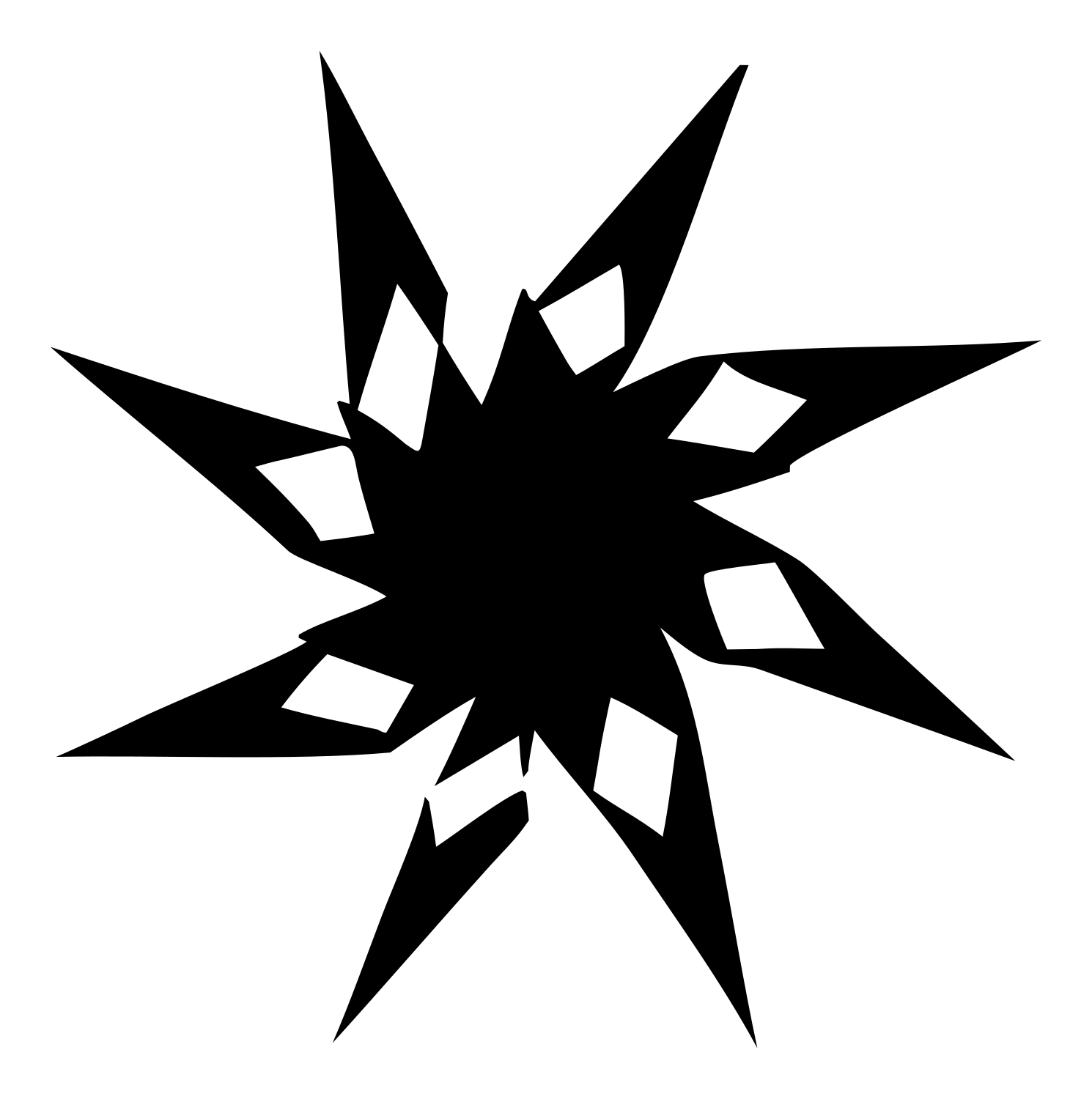 Jagged Shard Burst Explosion Fox Mark #ffffff/#000000