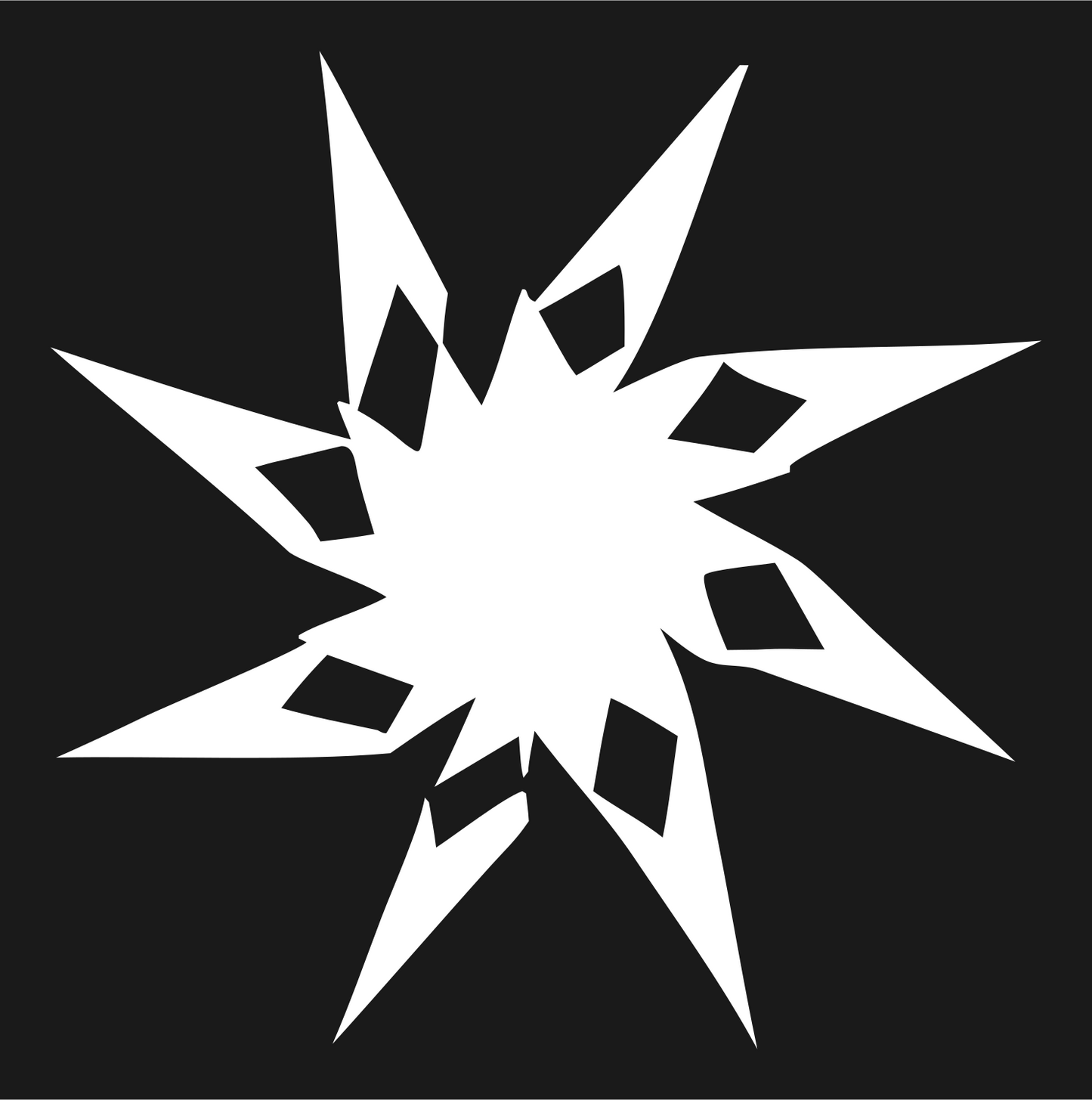 Jagged Shard Burst Explosion Fox Mark #1a1a1a/#ffffff