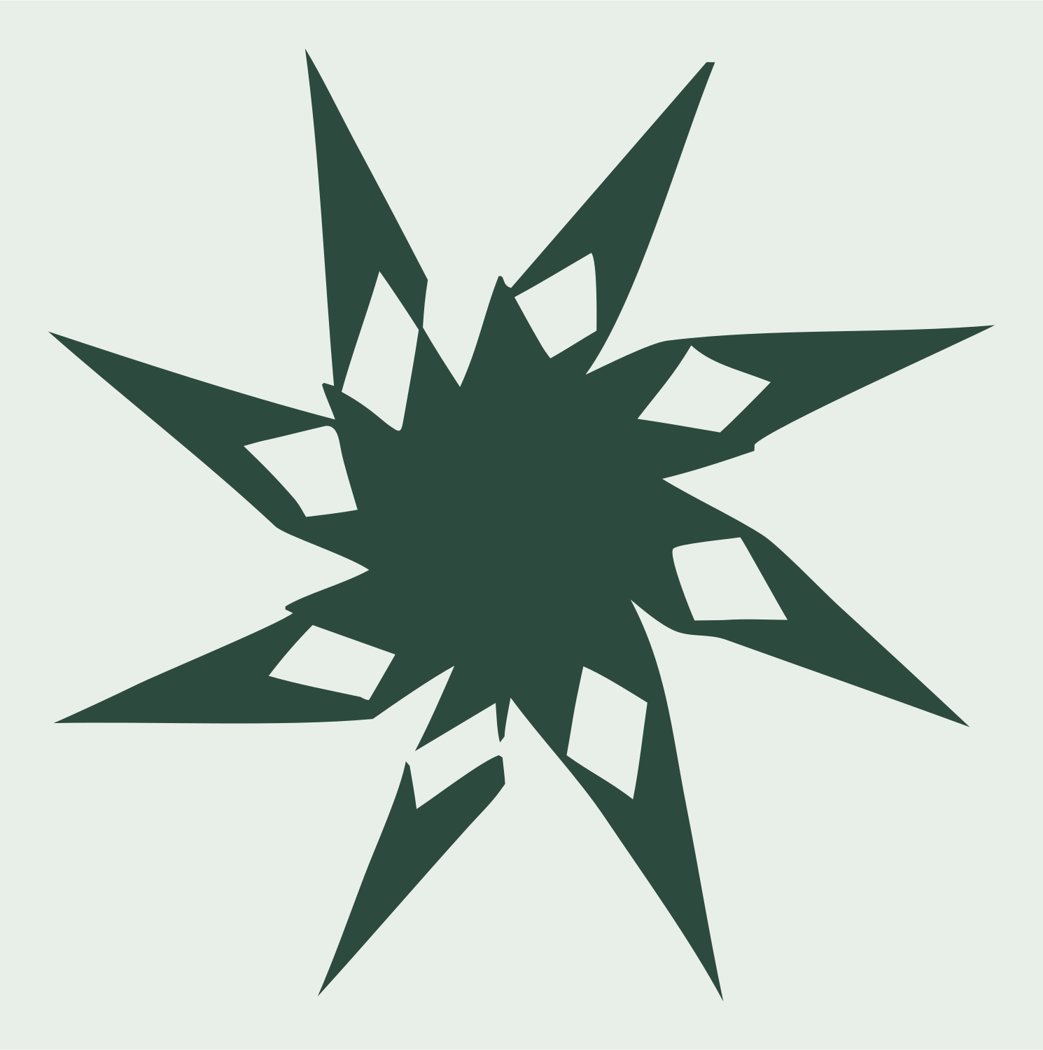 Jagged Shard Burst Explosion Fox Mark #e8efe9/#2d4a3e