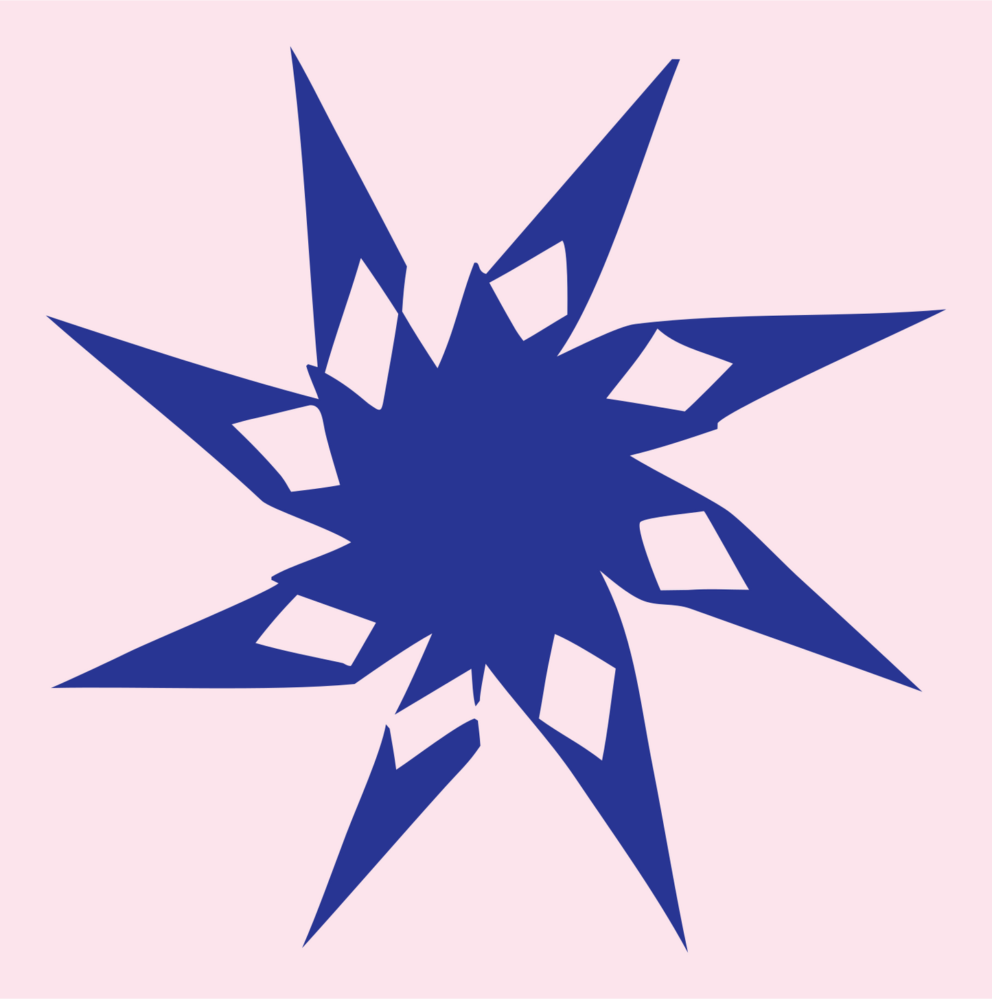 Jagged Shard Burst Explosion Fox Mark #fce4ec/#283593