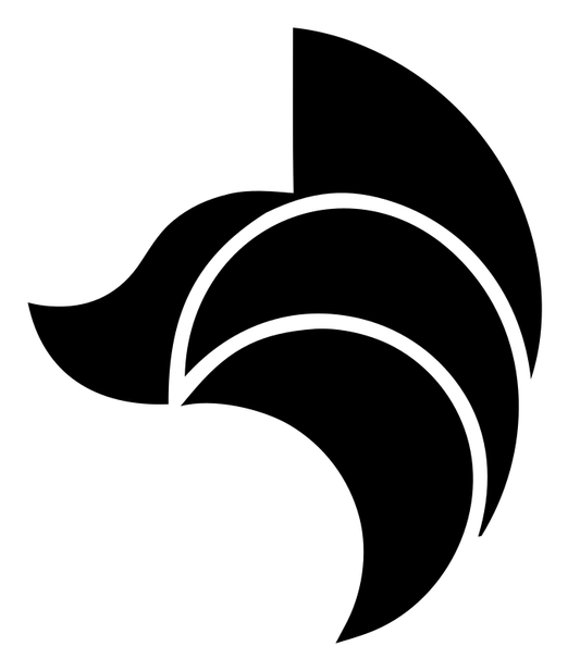 Layered Overlap Swooping Fox Ear Badge