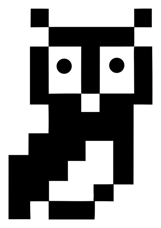 Retro 8-Bit Pixel Owl Icon