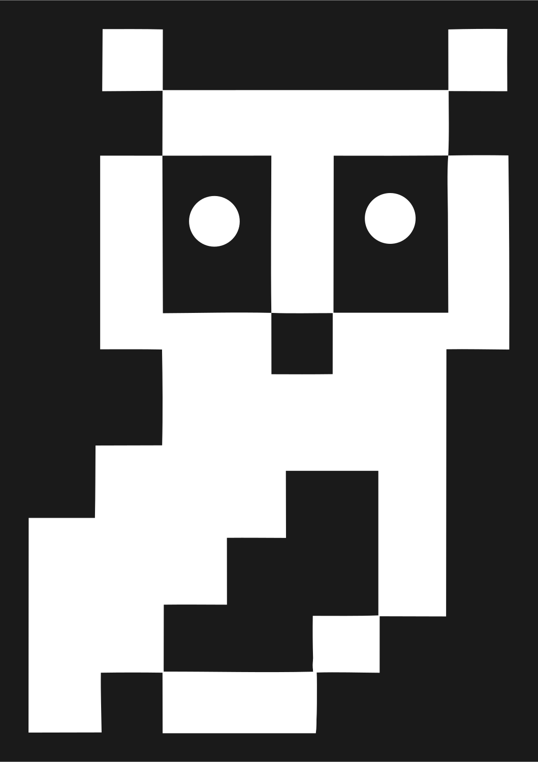 Retro 8-Bit Pixel Owl Icon #1a1a1a/#ffffff