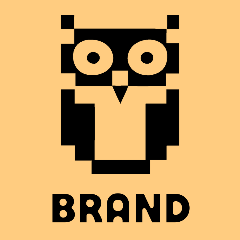 Chunky Pixel Art Owl Mascot Badge preview