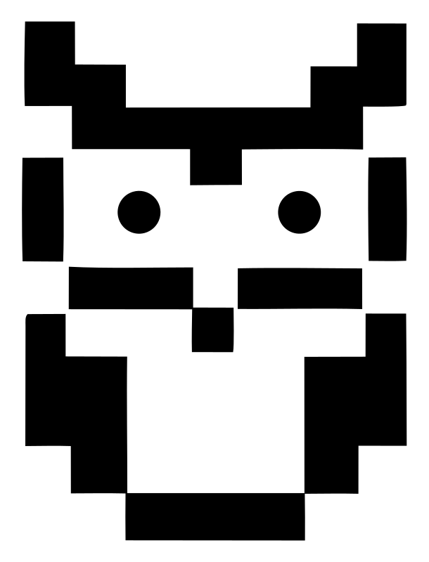 8-Bit Blocky Horned Owl Emblem