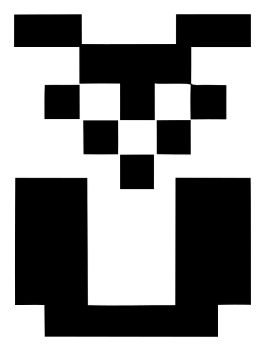 Pixel Grid Sitting Owl Crest