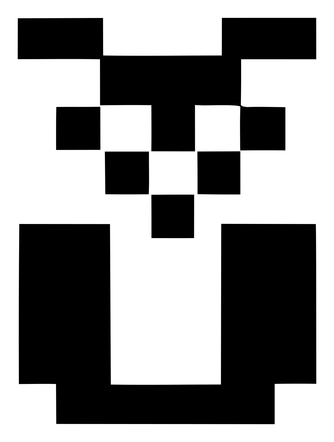 Pixel Grid Sitting Owl Crest #ffffff/#000000