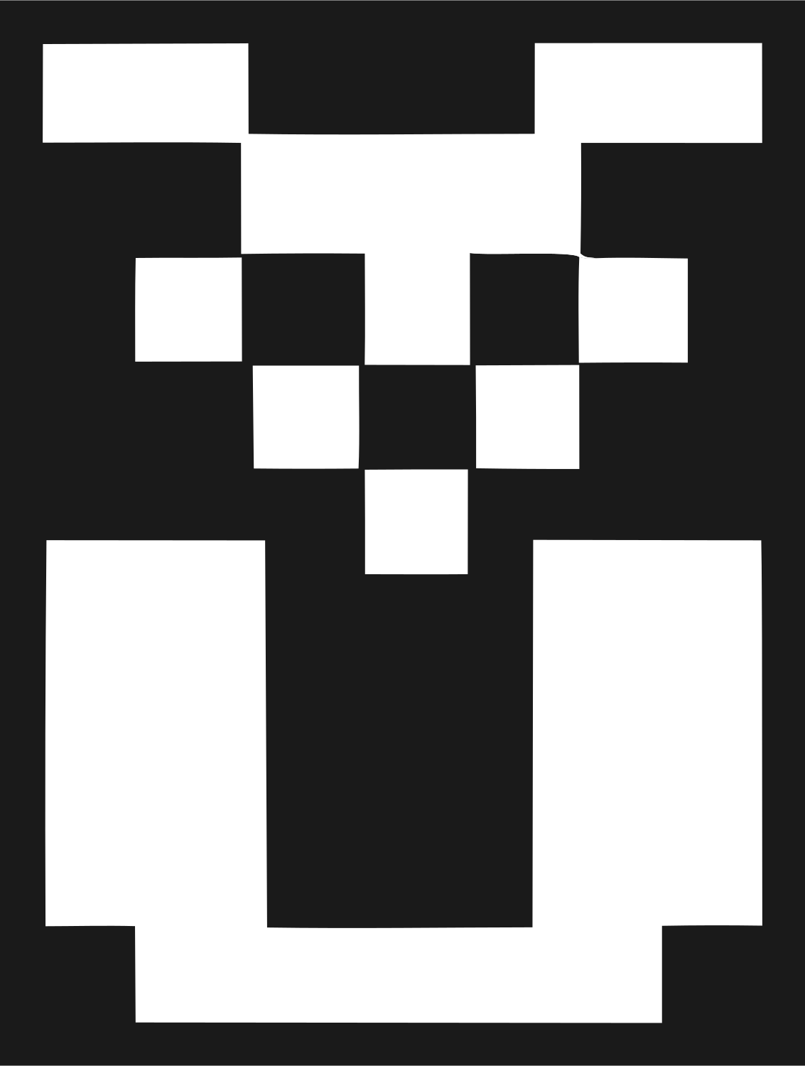 Pixel Grid Sitting Owl Crest #1a1a1a/#ffffff