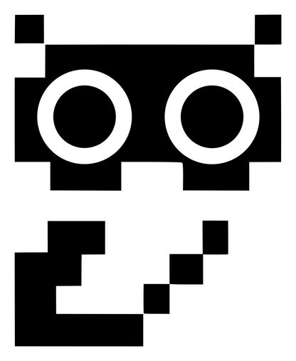 Arcade Sprite Staring Owl Mark #ffffff/#000000
